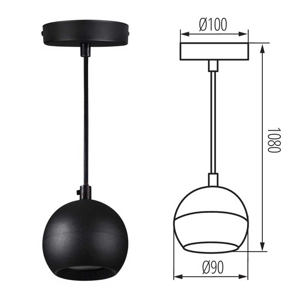 Kanlux Galoba Ceiling Rose Pendant GU10 Light Shade Kitchen Bar Dome 1M Drop