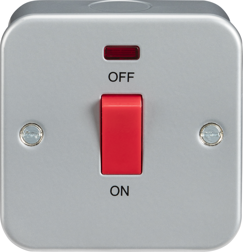 Knightsbridge Metal Clad 45A DP Switch and Socket with Neon Indicator