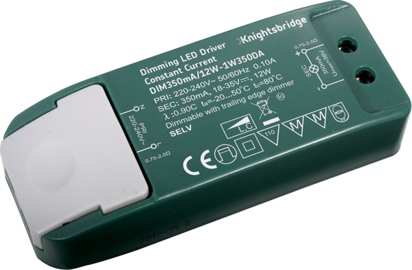 Knightsbridge IP20 350mA 12W LED Dimmable Driver Constant Current