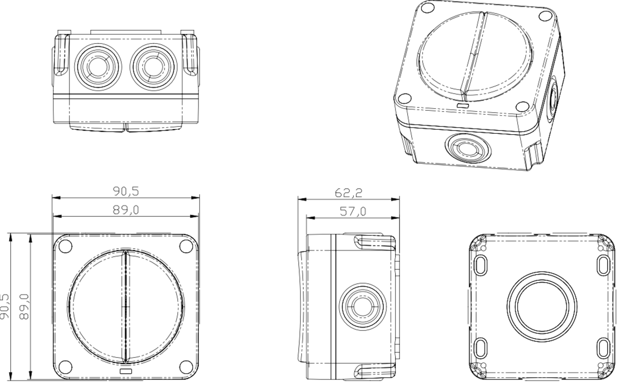 Knightsbridge IP66 20AX 1G 2G SP 2 Way Switch