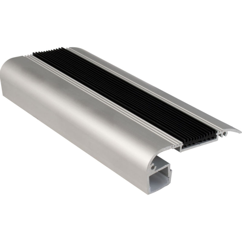 Emco 10x 1M Aluminium Silver Round Edge Anti Slip Stair Nosing Ramp LED Strip Profile