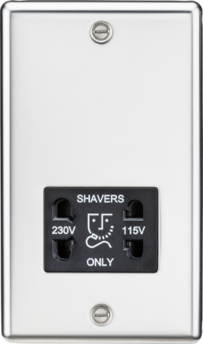 Knightsbridge 115-230V Dual Voltage Shaver Socket with Insert - Rounded Edge