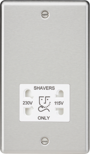 Knightsbridge 115-230V Dual Voltage Shaver Socket with Insert - Rounded Edge