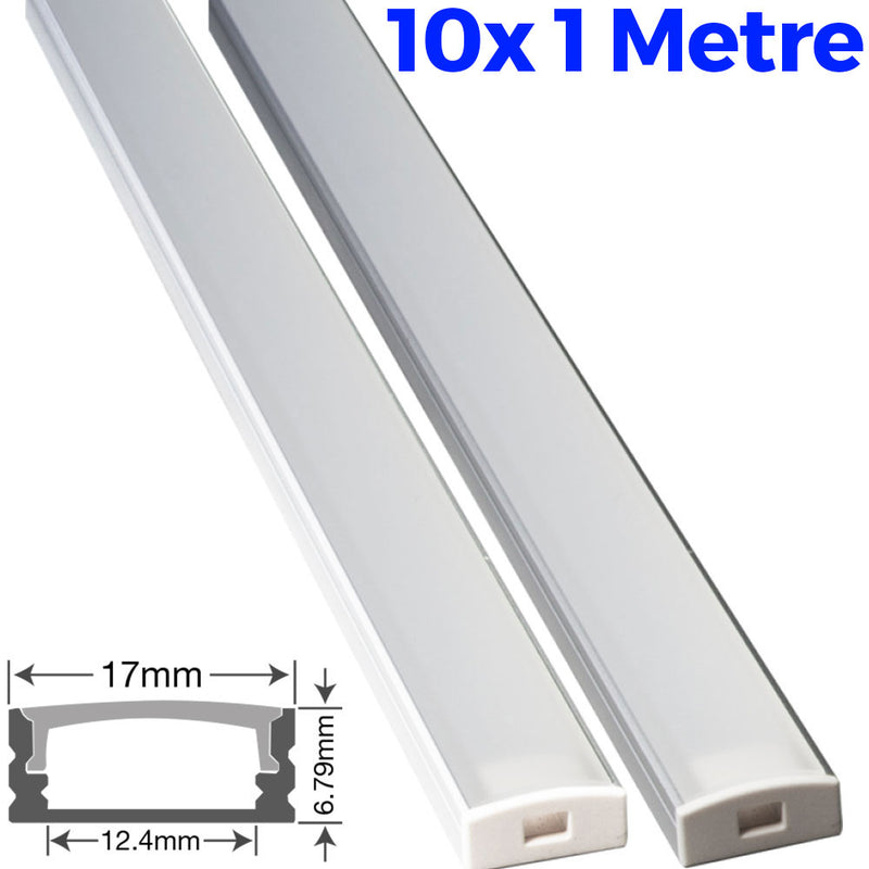 Emco 10x 1M Surface Recessed Corner Stair Table LED Strip Trunking Profile