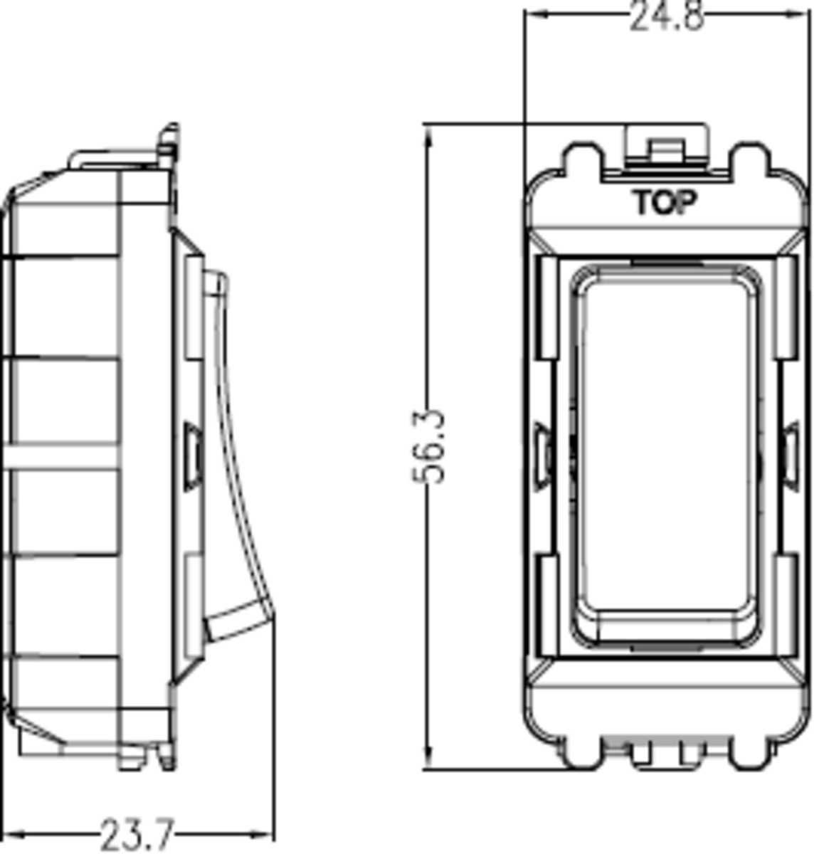 Knightsbridge 20A 2 Way Single Pole Grid Module Switches