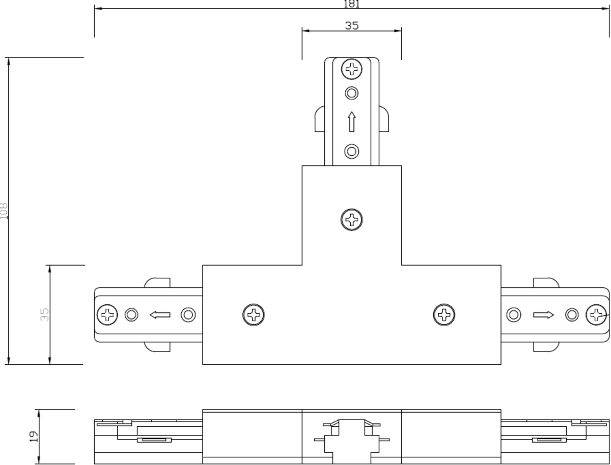 Knightsbridge 230V Track T-connector
