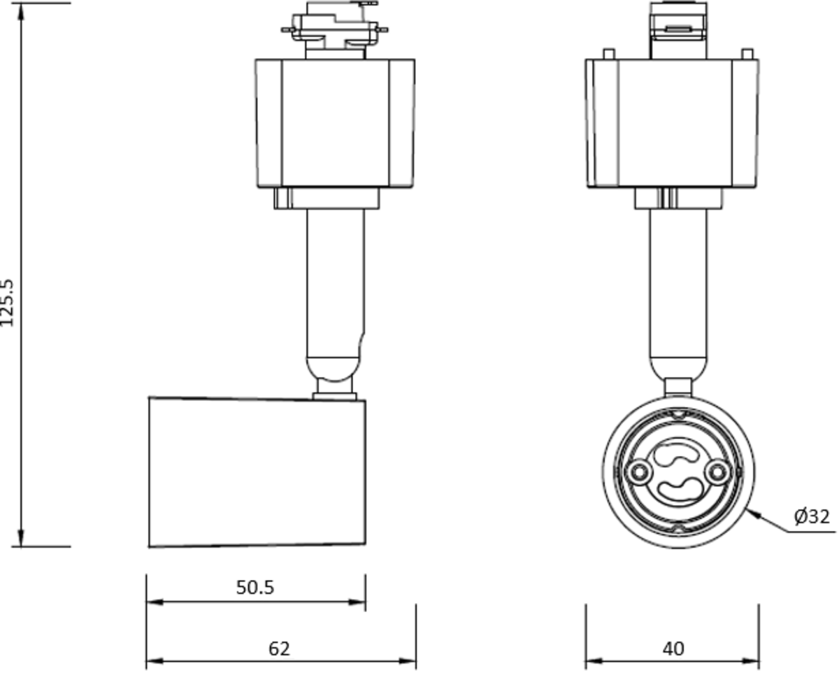 Knightsbridge 1M - 5M 230V GU10 Single Circuit Rail Track Spot Light Fitting TRKSP2ABC
