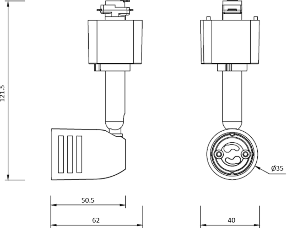 Knightsbridge 1M - 5M 230V GU10 Track Spotlight Single Circuit Rail Lighting