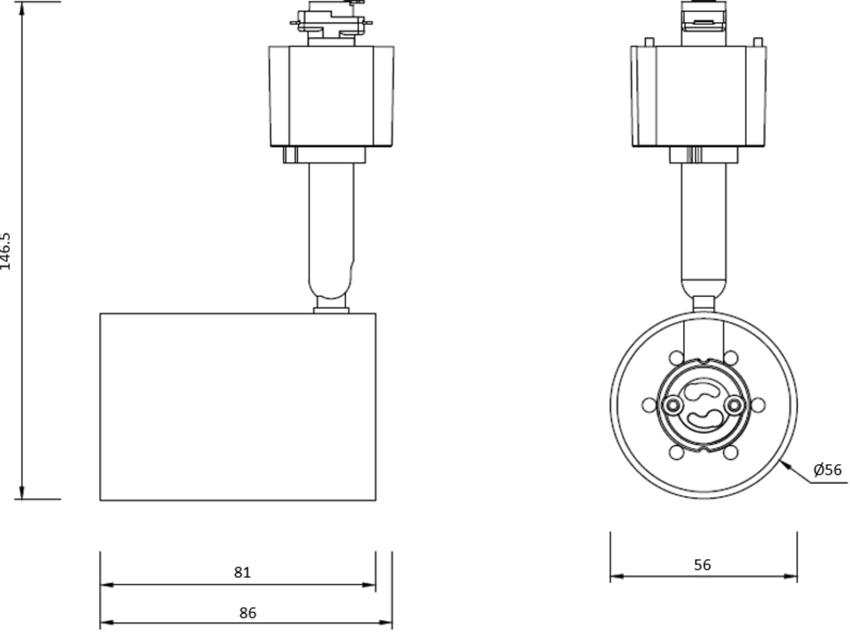 Knightsbridge 1M - 5M 230V GU10 Single Circuit Track Spotlight Fitting TRKSP8ABC