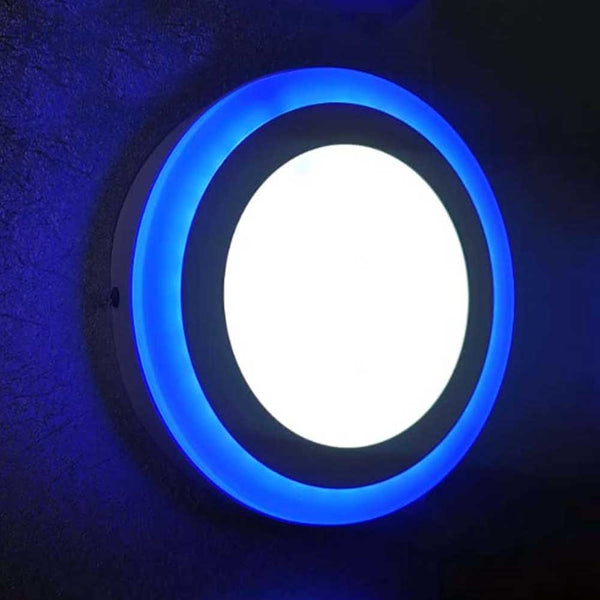 18W + 6W Dual Colour LED Panel Surface Ceiling Cool White Blue Edge Halo Light