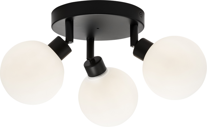 Knightsbridge 230V IP44 G9 Triple Spotlight with Round Frosted Glass