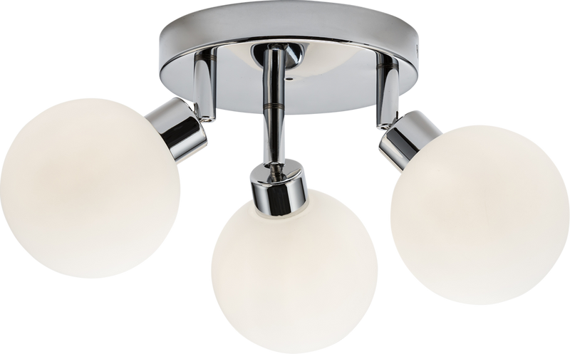 Knightsbridge 230V IP44 G9 Triple Spotlight with Round Frosted Glass