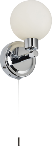 Knightbridge 230V IP44 G9 Single Wall Light with Round Frosted Glass