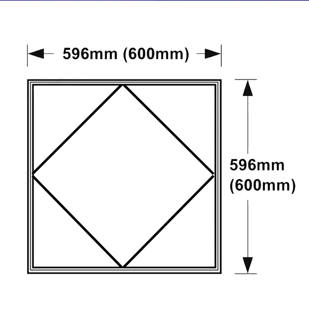 Manningham Lighting 600x600 LED Diamond Lattice Edge Lit Frame Ceiling Recessed Panel Light