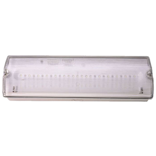 Hispec 5W IP65 LED Emergency Fire Exit Bulkhead Light Non or Maintained 3HR NM3