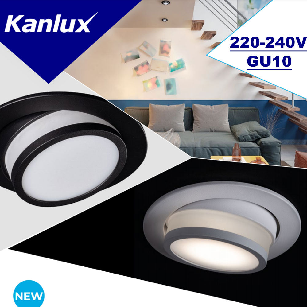 Kanlux AGEO GU10 Ceiling Recessed Adjustable Directional Down Light Spotlight