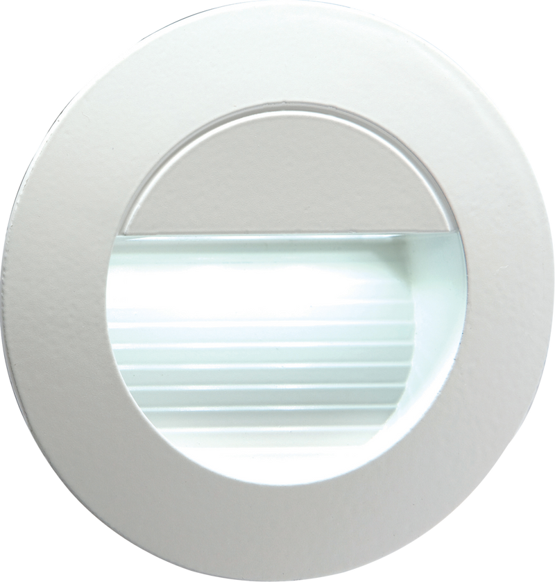 Knightsbridge 230V IP54 Recessed Round Indoor Outdoor LED Guide Stair Wall Light