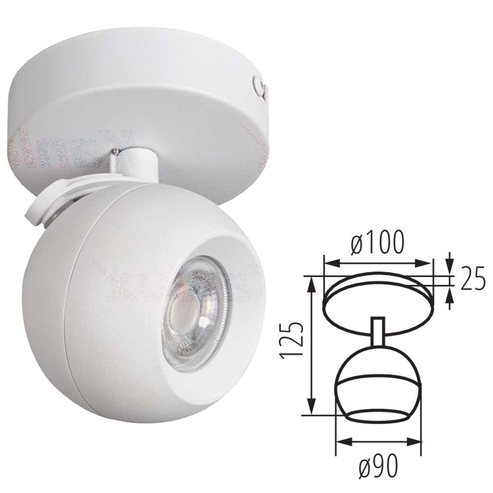 Kanlux GALOBA Modern Ceiling Mounted GU10 Light Fitting Adjustable Spotlight