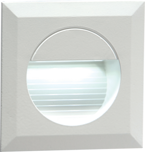 Knightsbridge 230V IP54 Recessed Square Indoor/Outdoor LED Guide/Stair/Wall Light White LED