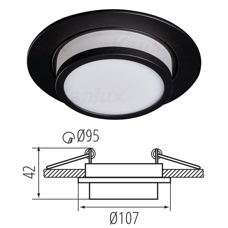 Kanlux AGEO GU10 Ceiling Recessed Adjustable Directional Down Light Spotlight