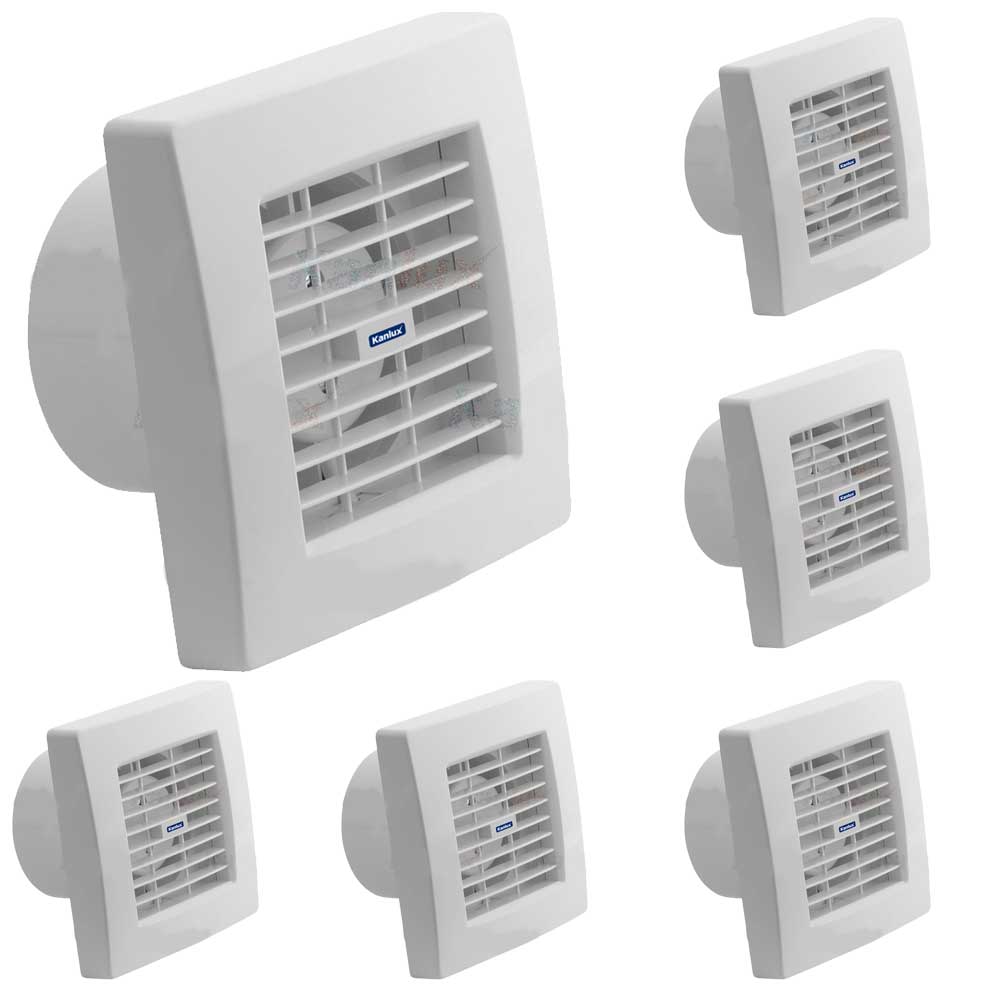 Kanlux TWISTER 4" 5" Inch Toilet Kitchen Extractor Fan Automatic Shutter Standard Timer