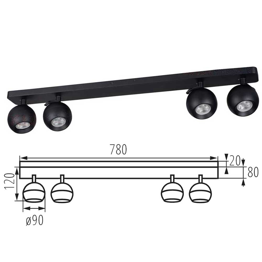 Kanlux GALOBA Modern Ceiling Mounted GU10 Light Fitting Adjustable Spotlight