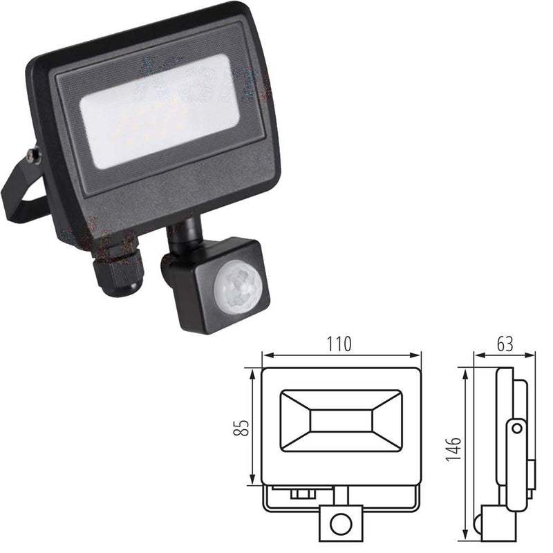 Kanlux ANTEM LED Floodlight Outdoor Garden External Light IP44 PIR Motion Sensor