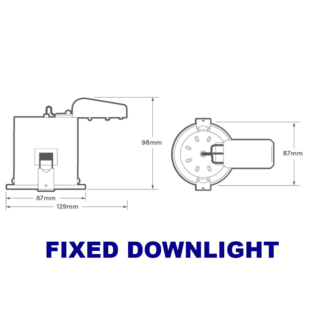 Hispec 10x Fire Rated Fixed Kitchen GU10 LED Downlight Spotlight Recessed Ceiling