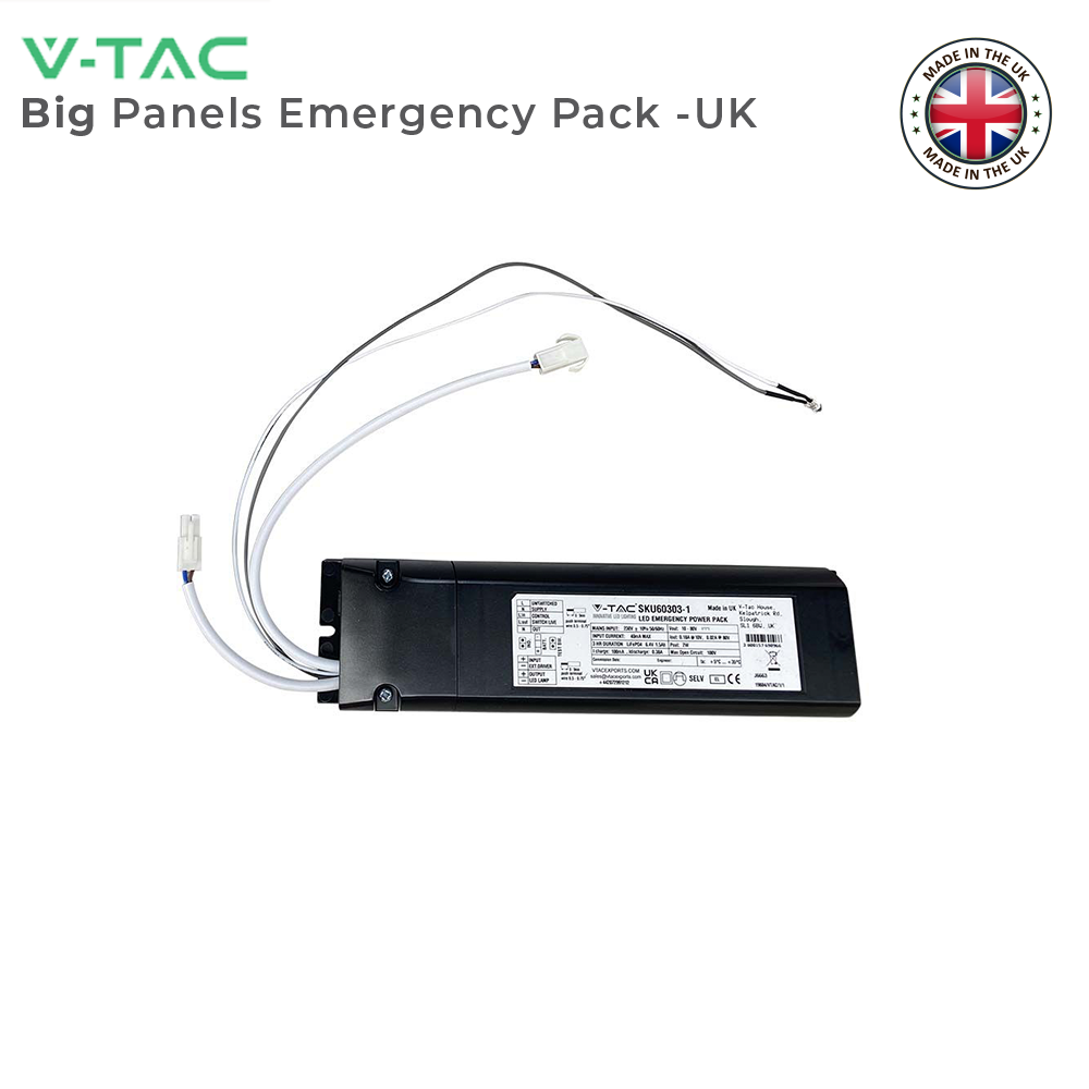 V-TAC BIG PANELS Emergency Pack - UK Model VT-518-UK - 3 Hour Backup - IP20