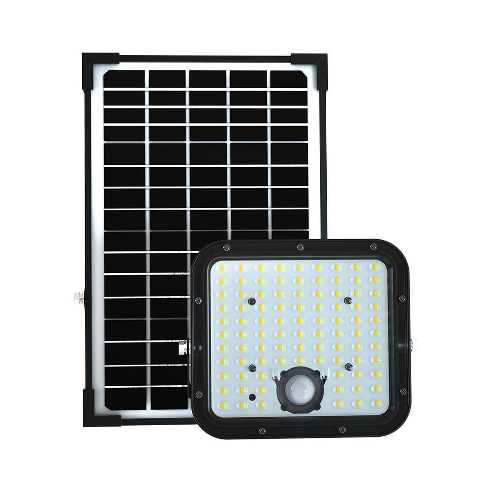 V-Tac VT-432 PIR Motion Sensor 30W Outdoor IP65 LED Solar Floodlight Cube -5m Wire- Waterproof, 4000K/6400K Black Body