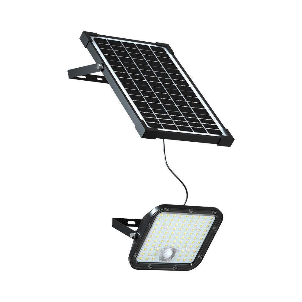 V-Tac VT-432 PIR Motion Sensor 30W Outdoor IP65 LED Solar Floodlight Cube -5m Wire- Waterproof, 4000K/6400K Black Body