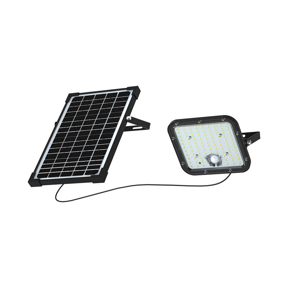 V-Tac VT-432 PIR Motion Sensor 30W Outdoor IP65 LED Solar Floodlight Cube -5m Wire- Waterproof, 4000K/6400K Black Body