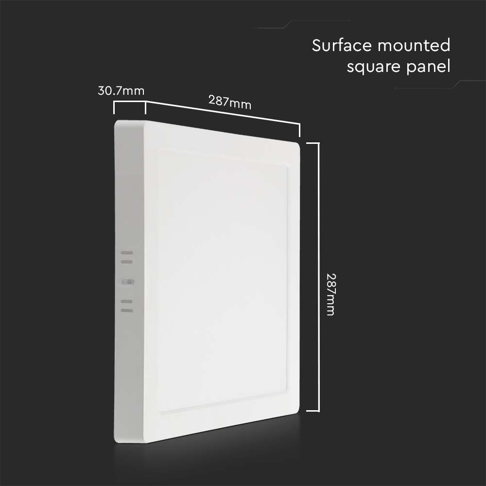 VTAC Square  LED Backlit Surface Mounted Mini Panel - Multi Wattage - with Colour Temperature Options- Energy Efficient Lighting