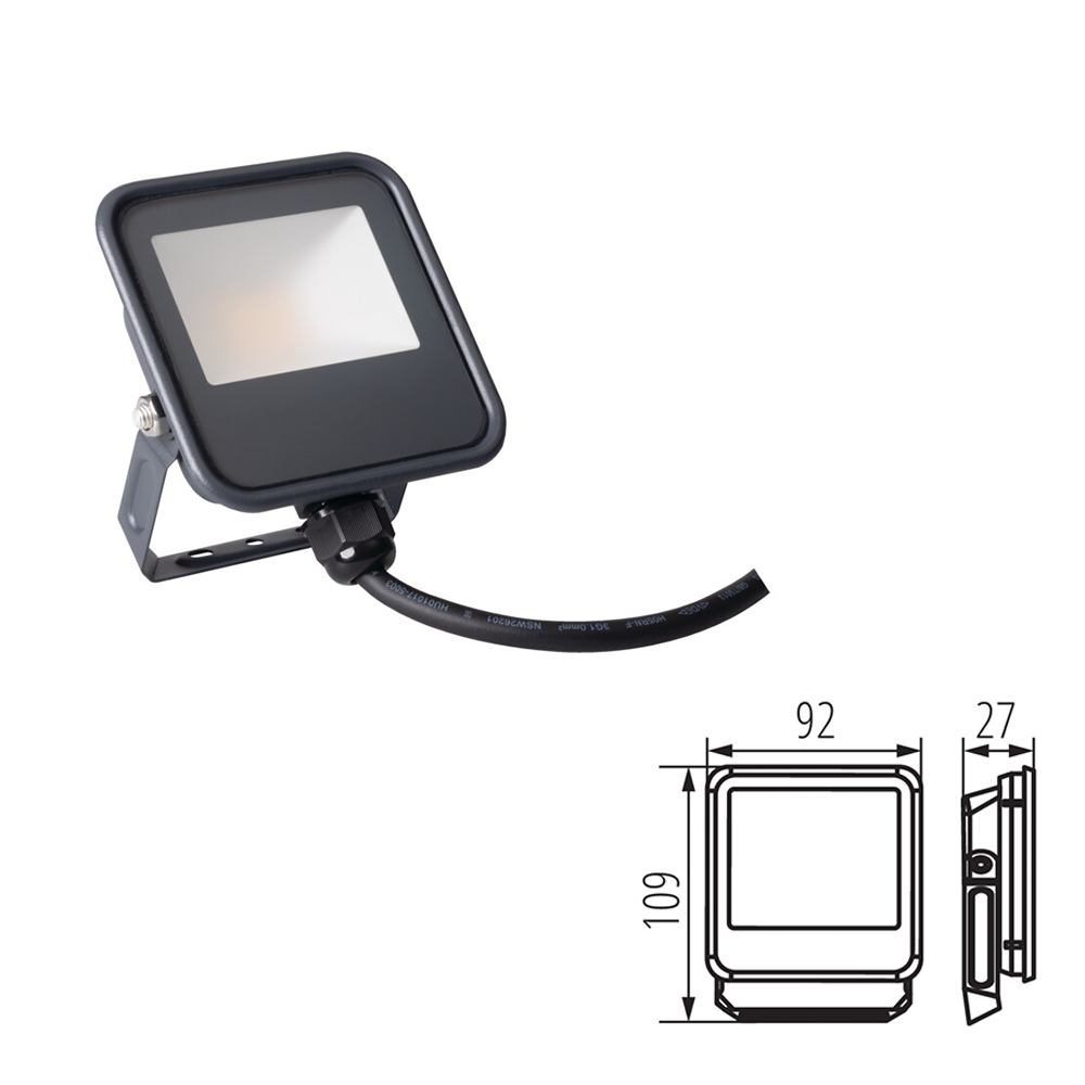 Kanlux IQ-LED FL LED Outdoor Security Floodlight - IP65 Rated, Waterproof & Weatherproof - 4000K Neutral White Light