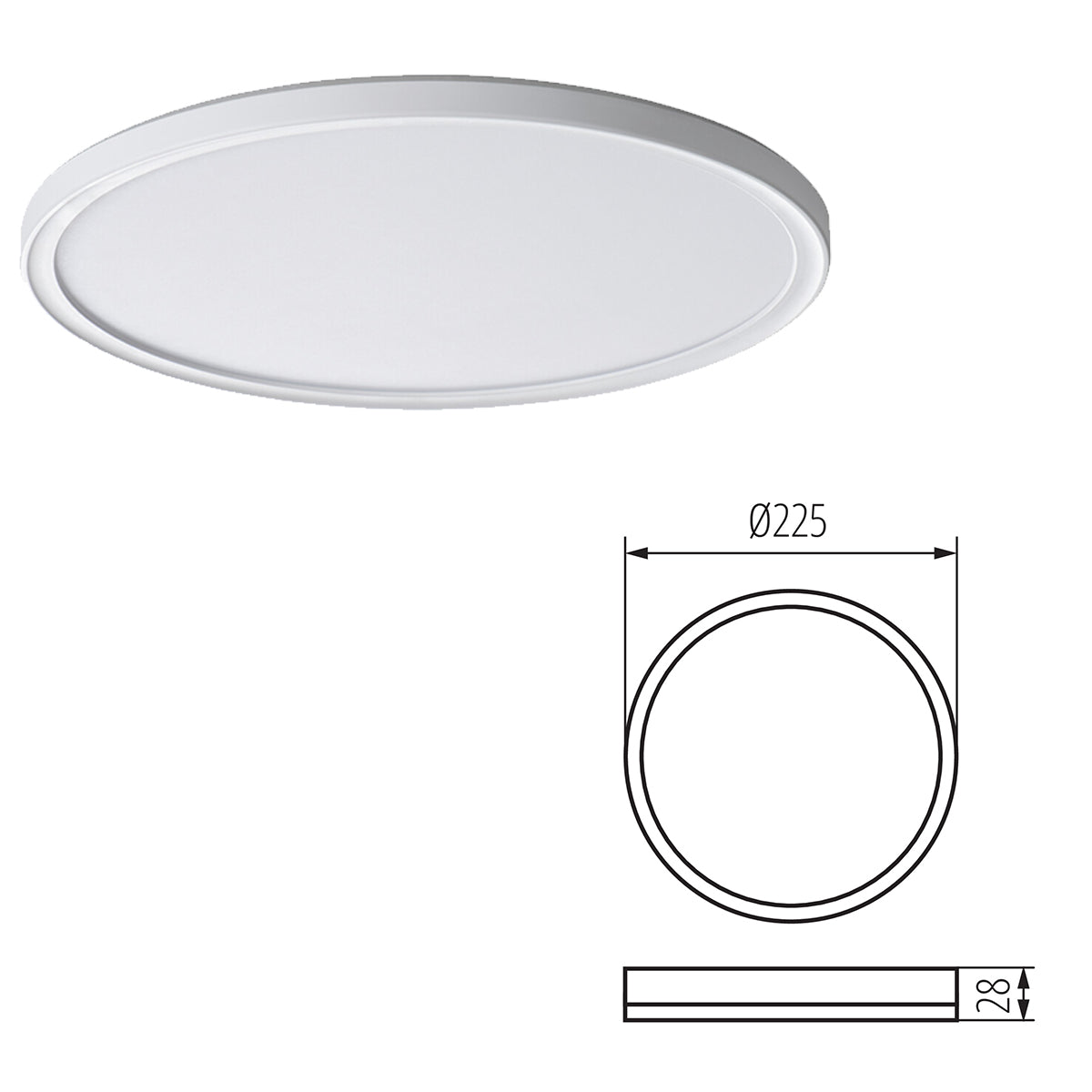 Kanlux AZPO Round Square Ceiling Mounted LED IP54 Weatherproof Outdoor Panel Light