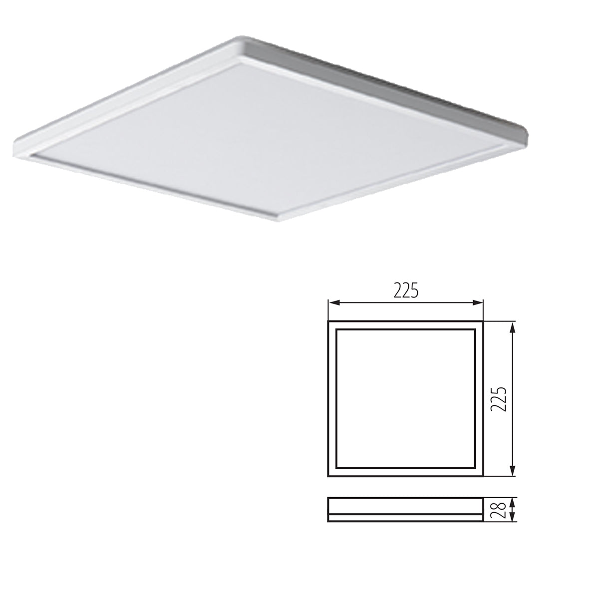 Kanlux AZPO Round Square Ceiling Mounted LED IP54 Weatherproof Outdoor Panel Light