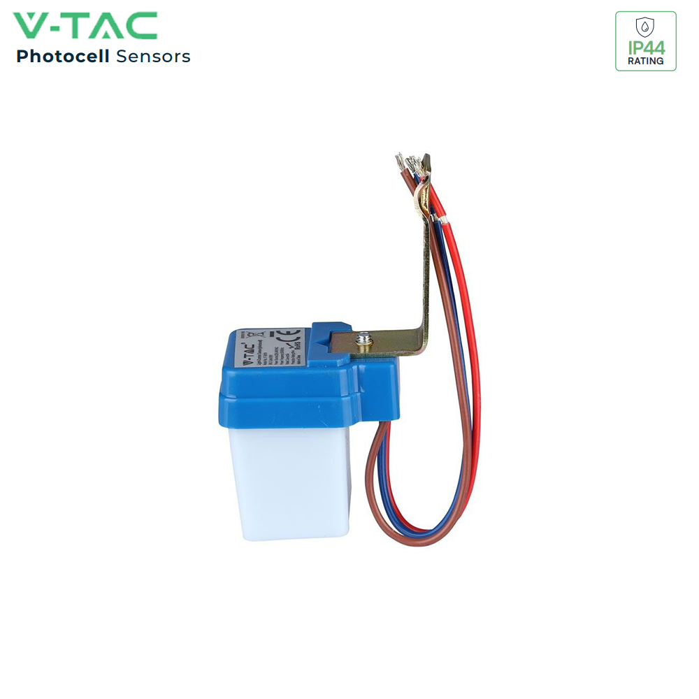 V-TAC VT-8019 360° Automatic Photo Cell Sensor - IP44 Waterproof Outdoor Lighting Controller - Adjustable Detection Indoor/Outdoor