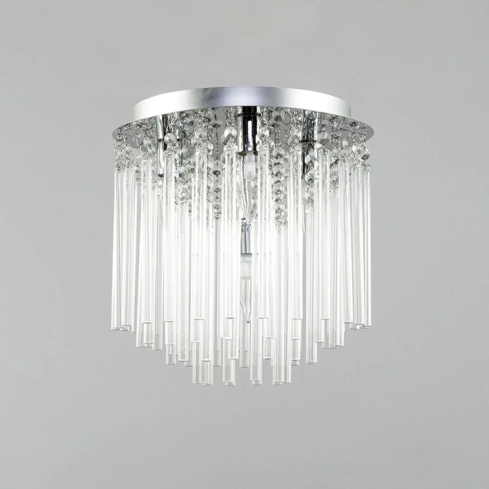 FORUM Ursa 4LT Bathroom Flush Ceiling Mounted Chandelier Chrome G9-IP44