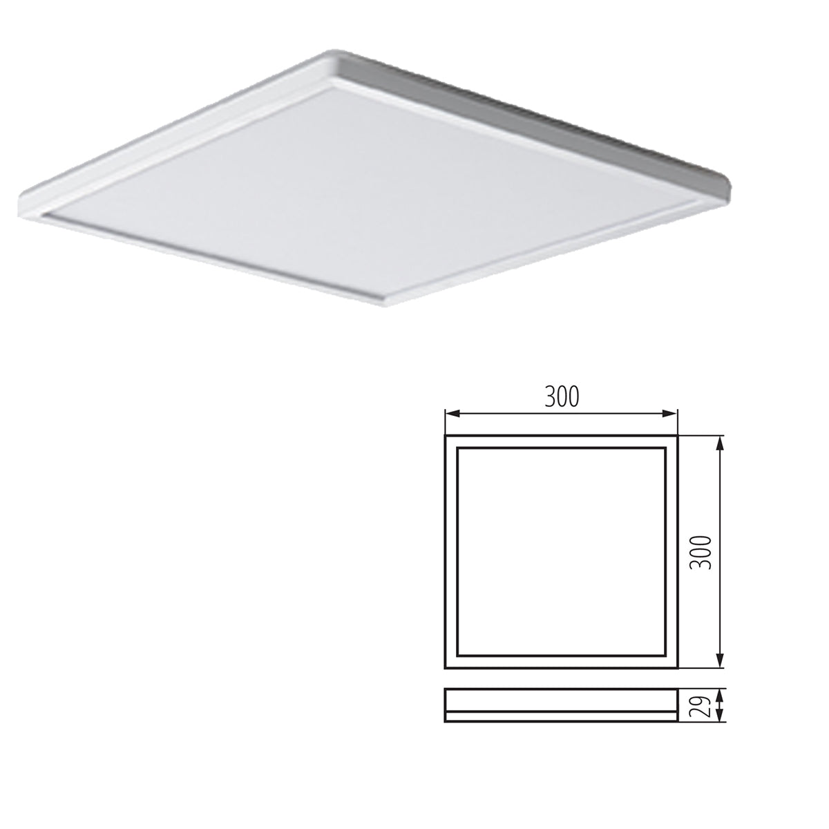 Kanlux AZPO Round Square Ceiling Mounted LED IP54 Weatherproof Outdoor Panel Light