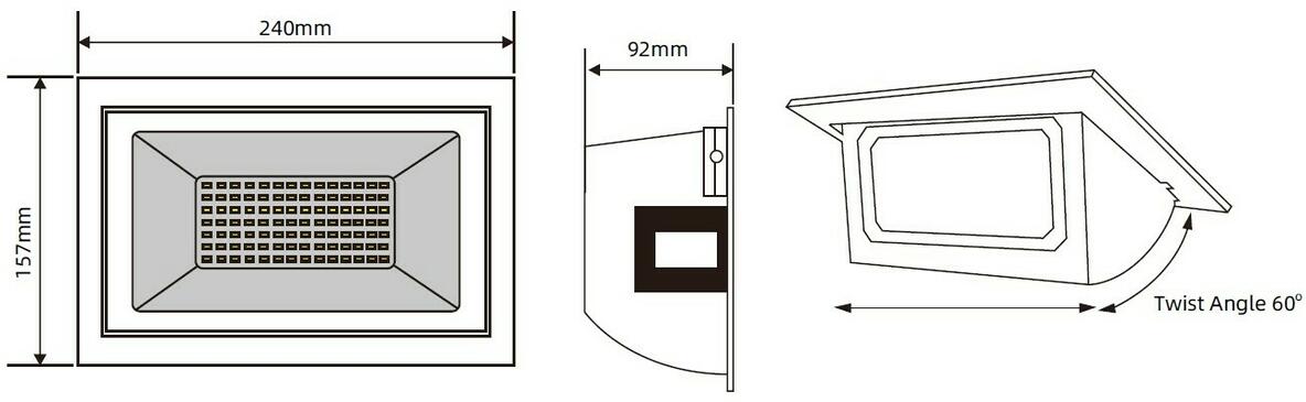 Knightsbridge SARA LED Recessed Wall washer CCT Tri Wattage Downlight