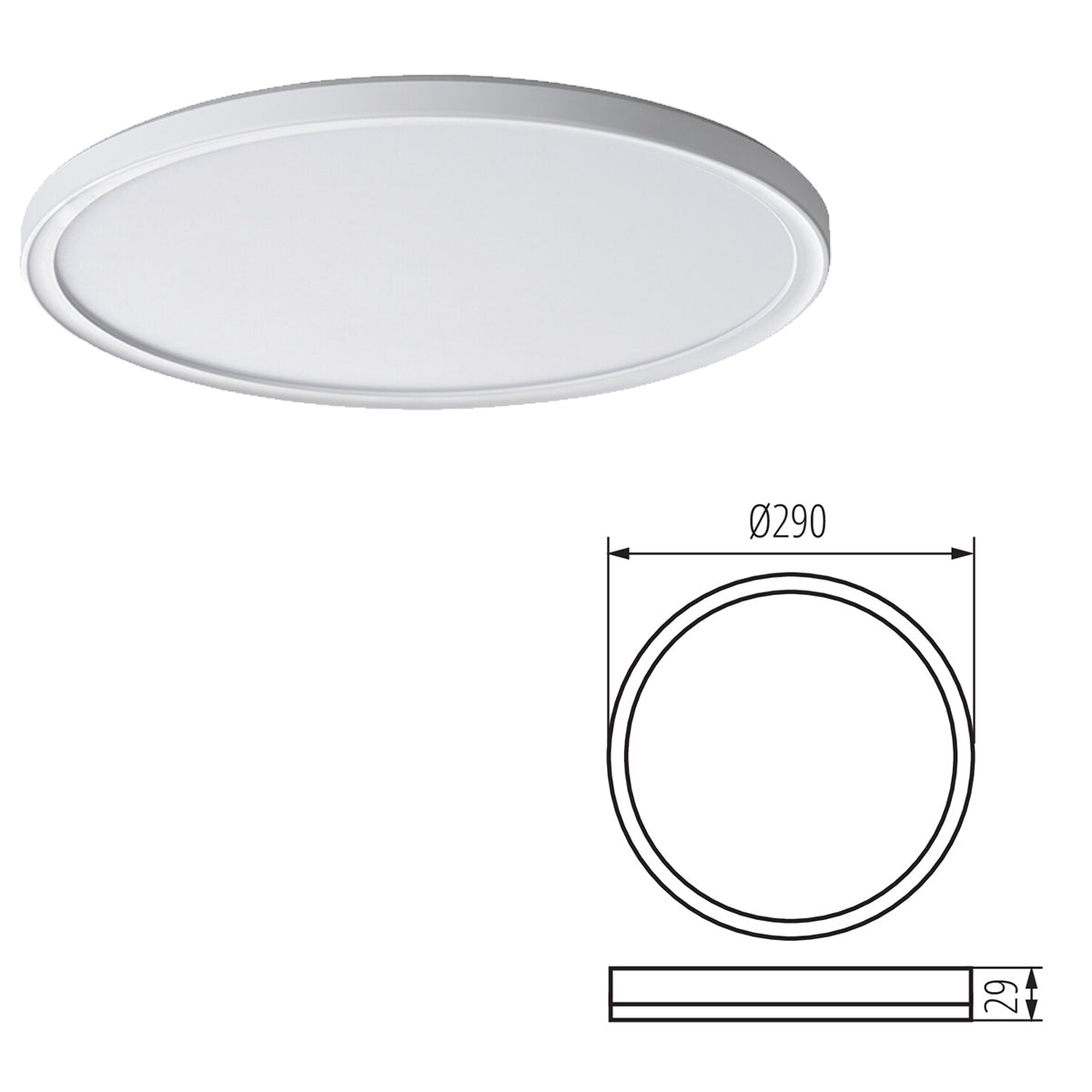 Kanlux AZPO Round Square Ceiling Mounted LED IP54 Weatherproof Outdoor Panel Light