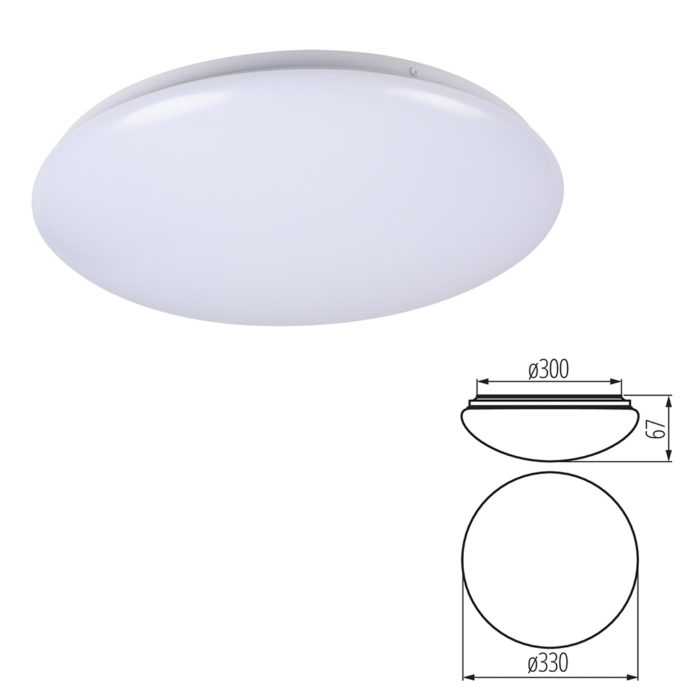 Kanlux IP44 CORSO LED Ceiling Mounted Bulkhead Light – 12W/18W/24W, Neutral White With Sensor Options - Hallway & Corridors