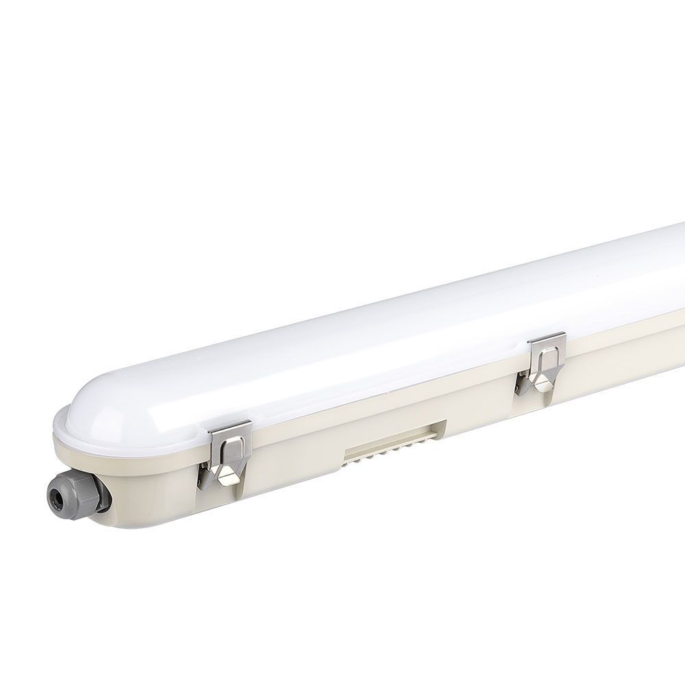 V-TAC VT-150148S LED 48W Waterproof IP65 Lamp Fitting Batten - 6400K , 5ft, Microwave Sensor, Milky Cover