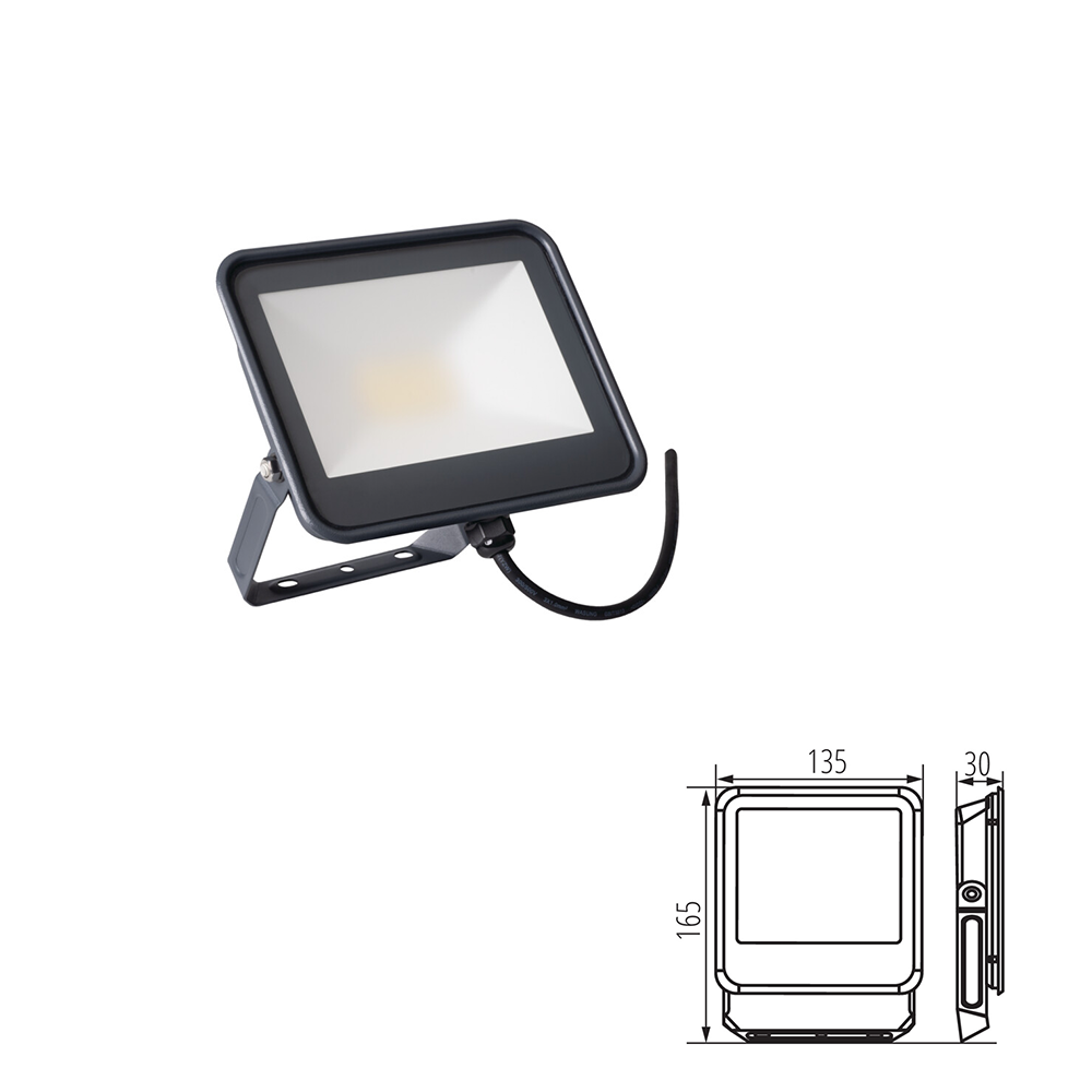 Kanlux IQ-LED FL LED Outdoor Security Floodlight - IP65 Rated, Waterproof & Weatherproof - 4000K Neutral White Light