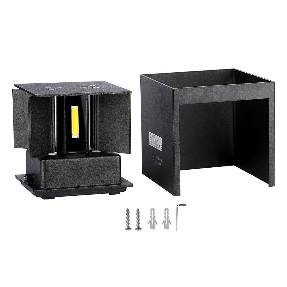 V-TAC VT-759 5W-11W IP65 Wall Lamp with Bridgelux Chip – Waterproof, Indoor/Outdoor Use, Black/White Square Design