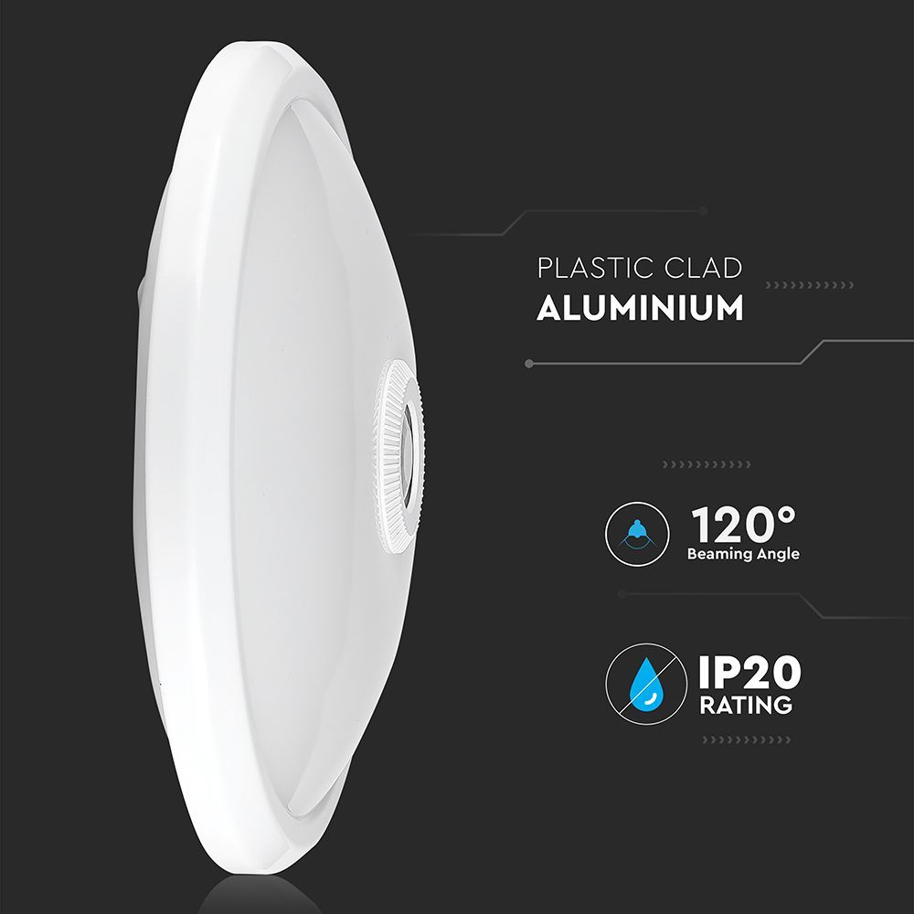 V-TAC VT-13 LED IP20 PIR Sensor Indoor Dome Light with Samsung Chip - 12W - 4000K & 6400K Options