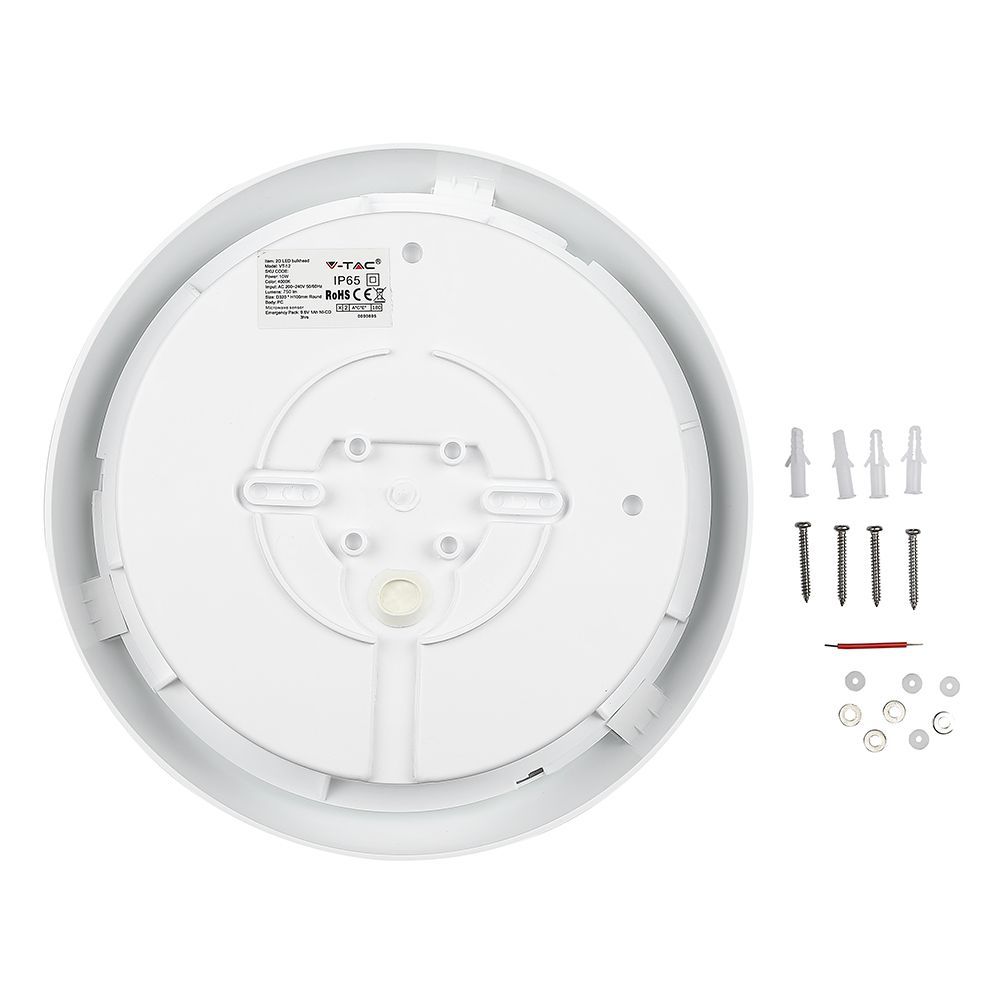 V-Tac VT Series LED Surface Mounted Bulkhead Dome Lights 4000k with Samsung Chips - With Sensor, Emergency & Multi Wattage Option