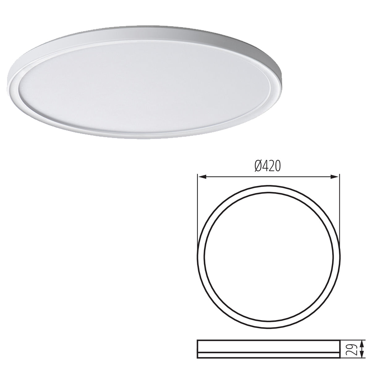 Kanlux AZPO Round Square Ceiling Mounted LED IP54 Weatherproof Outdoor Panel Light