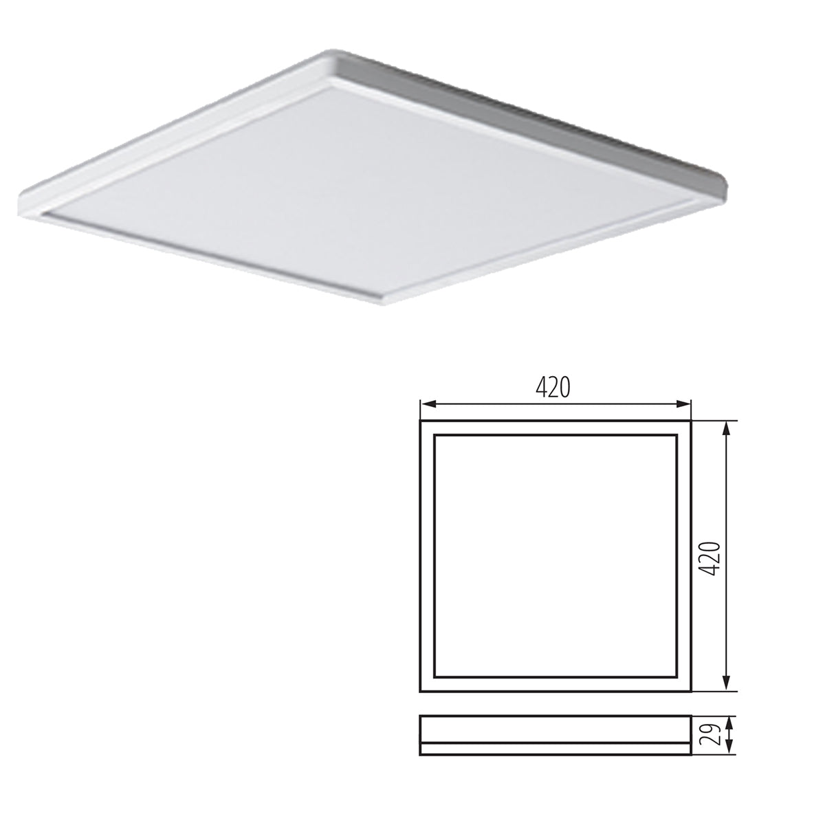 Kanlux AZPO Round Square Ceiling Mounted LED IP54 Weatherproof Outdoor Panel Light