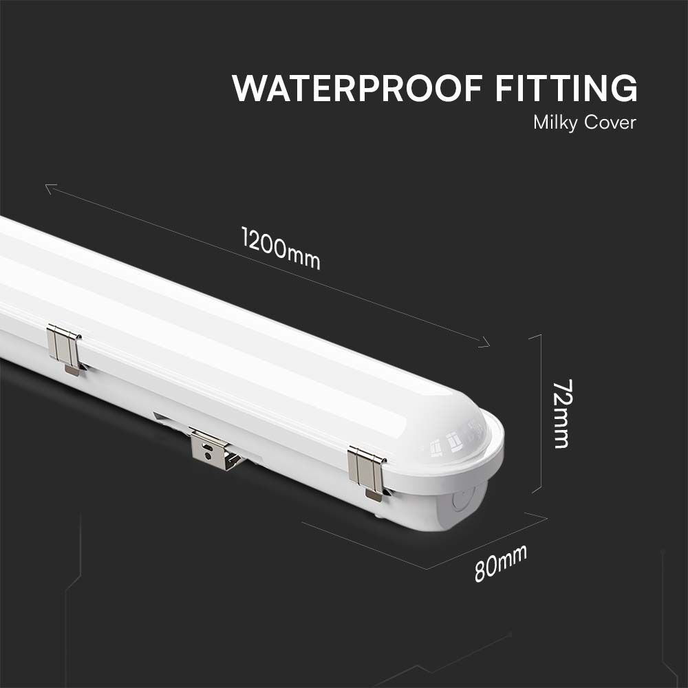 V-TAC VT-41004 LED Batten Fitting Series - 20W/25W/30W - Multiple Sizes Available - With Sensor & Emergency Options - Commercial Non Corrosive Tube Light